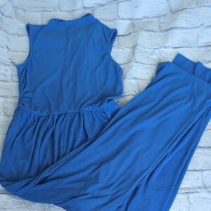 Blue Sleeveless Jumpsuit Size M